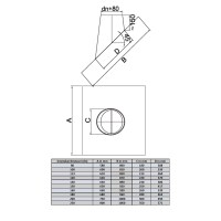 Edelstahl Schornstein Dachdurchführung 45° mit...