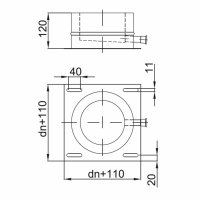 Edelstahlschornstein Grundplatte-Kaminfuß mit Kondensatablauf Innendurchmesser DW160
