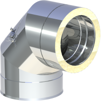 Bogenelement Winkel 90° mit Reinigungselement DW...