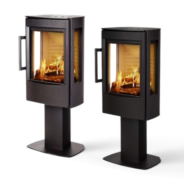 Kaminofen WIKING Miro 1 - mit Säulenfuß, montiert - 4,9 kW