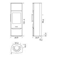 Kaminofen WIKING Miro 6 - mit Holzfachtür 4,9 kW