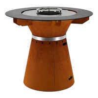 FUSION Grilltisch inkl. Schutzhülle Ø 130 cm Höhe 110 cm Cortenstahl